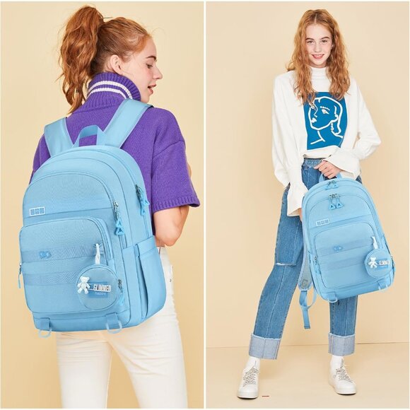 Versatile Blue Backpack for School & Travel - Fits 17.3” Laptops with 14 Pockets - Picture 7 of 8